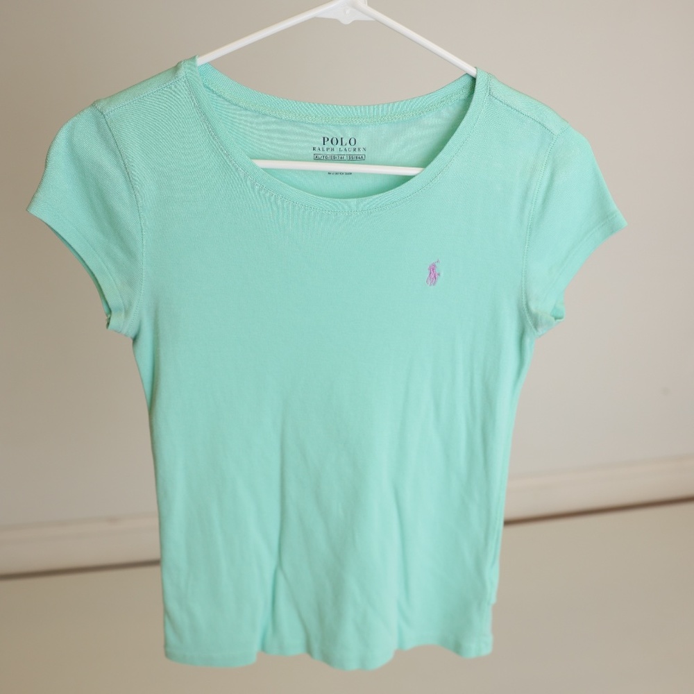 Sz XL 16 Girls Teal Polo by Ralph Lauren TShirt